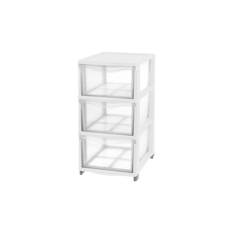 Credenza Bollo 5 con anta e 3 cassetti colore rovere e bianco