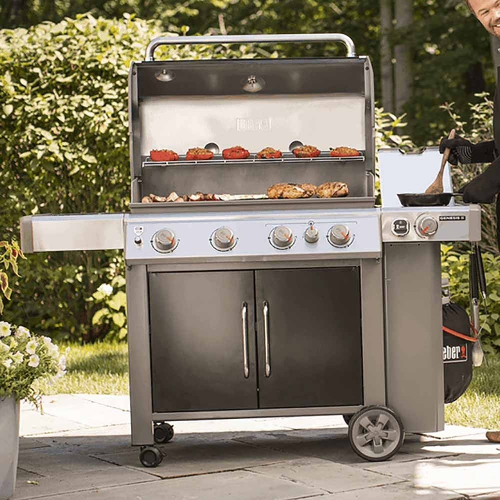 Griglia In Acciaio Inox V2A Per Weber Genesis II 300 (2017+) - 2 Pezzi, 5mm Spessore - Ricambio HighTech Grill2Chill