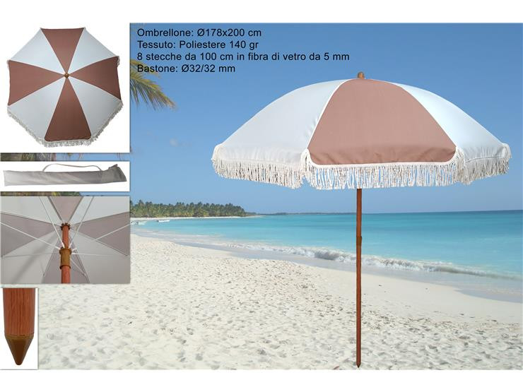 Soake Ombrello Automatico A Pagoda Con Frange – Bianco, Diametro 1m, Impermeabile - 5