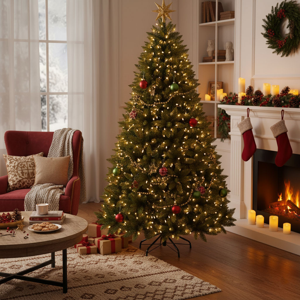 LEADZM Albero Di Natale Artificiale 180 Cm: Verde, 650 Rami, Base In Metallo, Perfetto Per Casa E Ufficio - 4