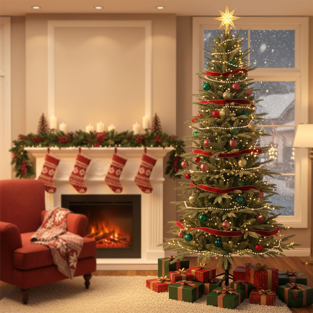 HONESTY Mini Albero Di Natale LED Retrattile USB – Nero – 16,7 Cm – Decorazione Moderna Per Casa E Ufficio