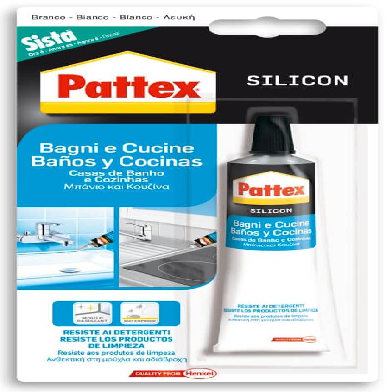 HENKEL - Pattex Silicone bianco per bagni e cucine - 50 ml