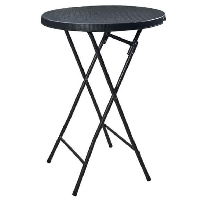Tavolo In Rattan Figaro Antracite 80x80x72 Cm – Resina Antiurto, Effetto Naturale
