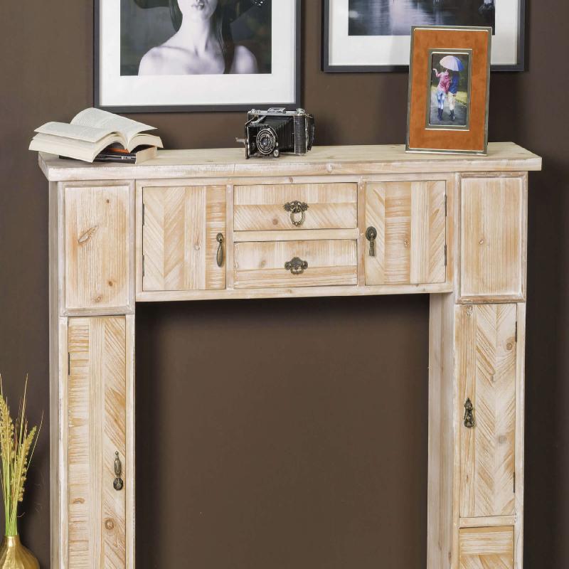 Tavolino Con Cassetti, Design Moderno E Contemporaneo, 80 X 50 X 35 Cm, Legno Massello Di Pino Nero Dec039760 88872249