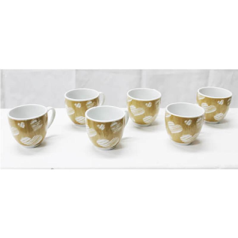 Lune 62486 Set Di 6 Tazze In Ceramica – Design Compatto – Lavabili In Lavastoviglie