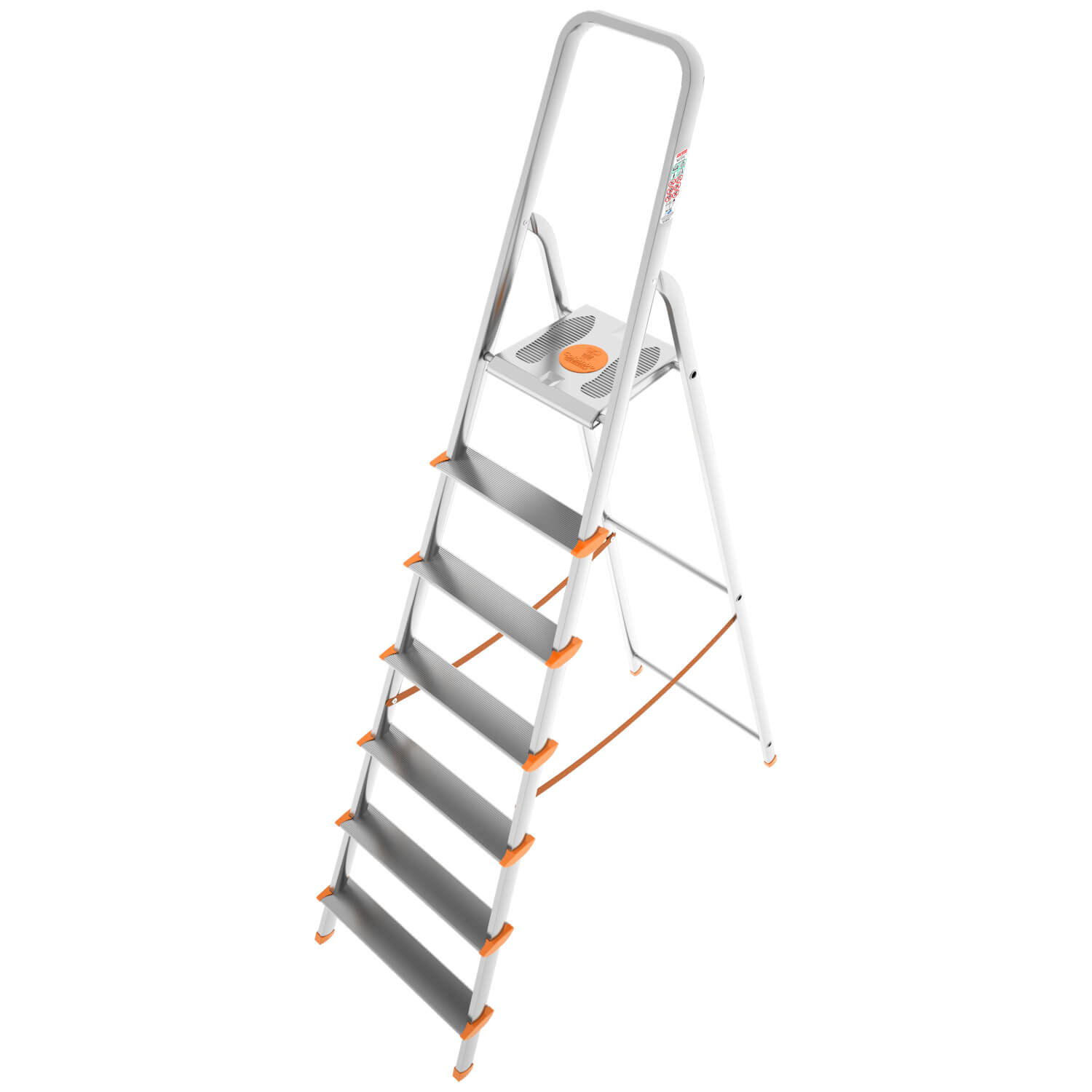 Scaletta Leggera Resistente Scala Alluminio 8 Gradini FRAMAR - Portata 150kg Professionale Scala Professionale Fai Da Te - 9