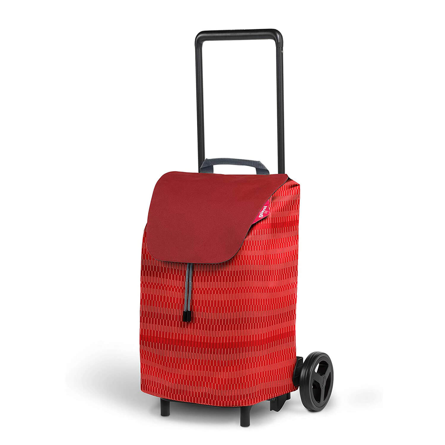 Garmol - Carrello Per La Spesa Pieghevole, 55 Litri, Bianco E Rosso, Telaio A 4 Ruote, Con Tasca Posteriore