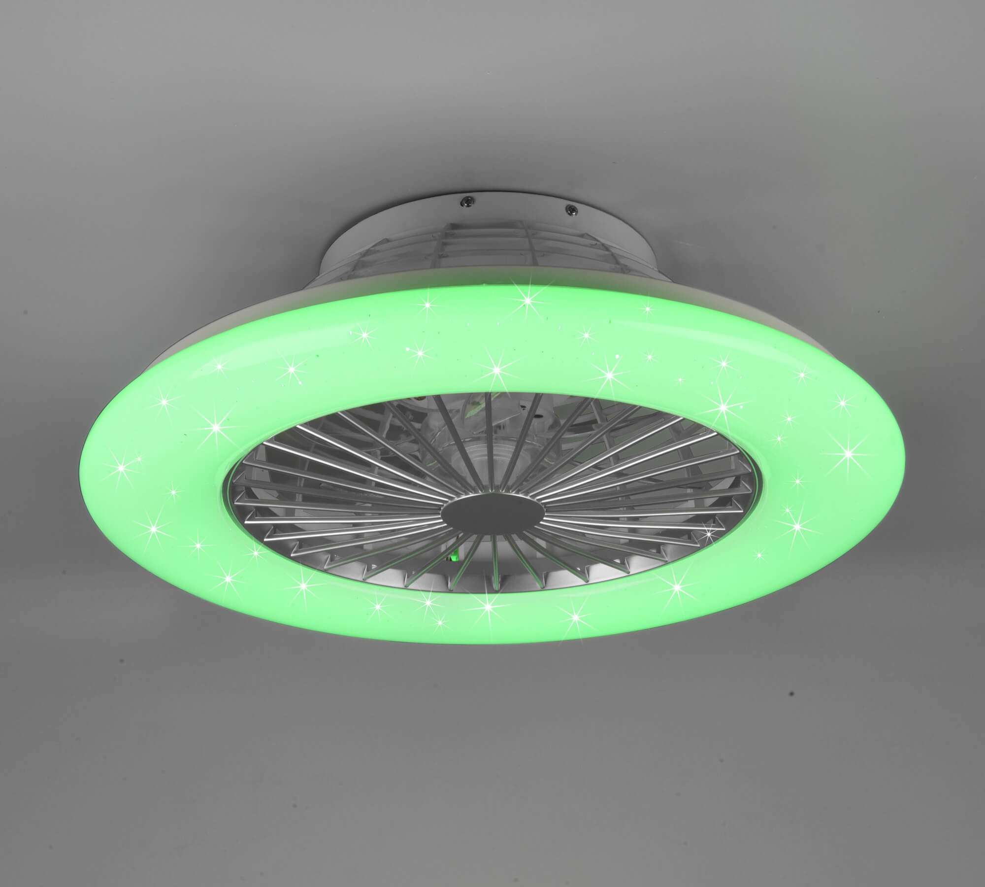 Ventilatore a Soffitto con Lampada Plafoniera LED 3 Velocità Luce RGB 80W  Timer